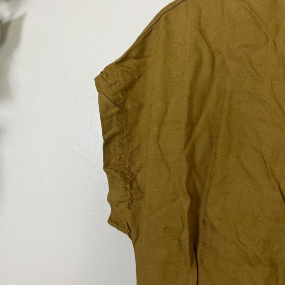 Marine Layer V-Neck Cap Short Sleeve Pocket Jumpsuit Mustard Women’s Size XS - Picture 7 of 13